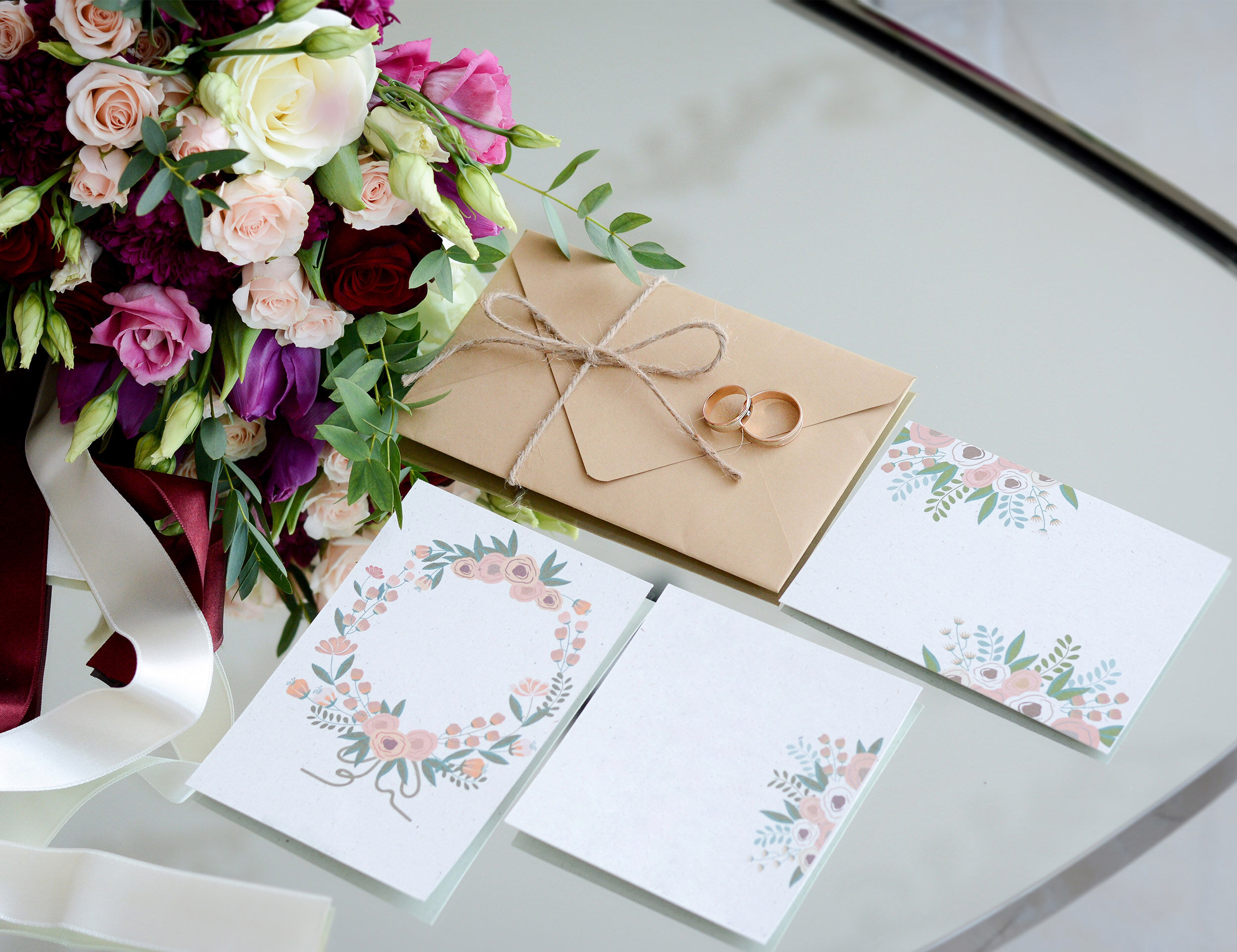 Place cards with the guest's name on the plate and a beautiful table setup